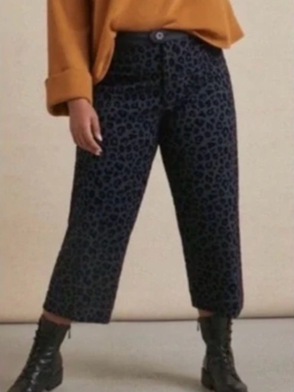 Anthropologie/Maeve Patterned Cropped Wide-Leg Pants - animal print 22W